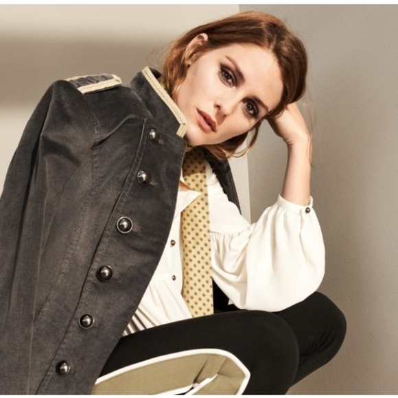 NWT Gray  Banana Republic × Olivia Palermo Military Jacket/ Blazer - Picture 3 of 7